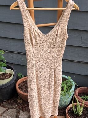 Mystic Tan Sequin glitter Cocktail Dress